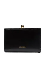 Jil Sander Goji Logo Clasp Wallet In Black