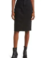 Paige Siren Denim Midi Skirt In Black