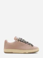 Lanvin Suede Lite Curb Sneakers For Women In Pink