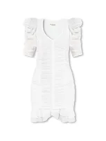 Isabel Marant Étoile Puff Sleeved Gathered Mini Dress In White