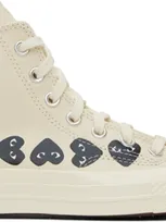 Comme Des Garçons Play Off-white Converse Edition Chuck 70 Multi Heart Sneakers In 2 Beige