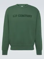 C.p. Company Cotton Fleece Sweatshirt In Green