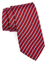 Ferragamo Men's Paint Roller Striped Silk Tie In Fbordeaux