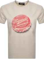 Dsquared2 Regular Fit T Shirt Beige