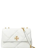 Tory Burch Kira Diamond Quilted Leather Convertible Shoulder Bag In Cirrus Cloud/gold