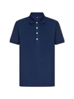 Balmain Short Sleeved Polo Shirt In Blue