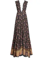 Etro Paisley-print Sleeveless Maxi Dress In Black