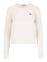 Vivienne Westwood Bea Logo Cotton & Cashmere Sweater In White