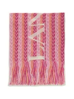 Lanvin Chevron Logo Pattern Scarf In Pink