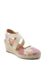 Easy Spirit Meza Espadrille Platform Wedge In Ivory