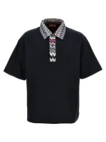 Missoni Short-sleeve Polo Shirt In Blue