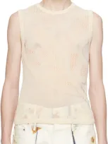 Feng Chen Wang Off-white Open Knit Tank Top