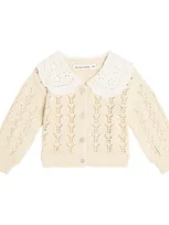 The New Society Baby Rodney Cotton Cardigan In Natural