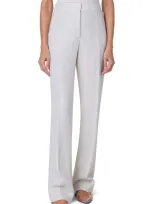 Akris Carl Linen Herringbone Straight-leg Pants In Greige