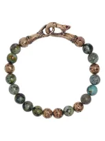 John Varvatos Distressed Turquoise Cabochon Bracelet In Brass