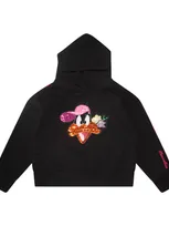 Monnalisa Kids' Daffy Duck Sequined Cotton Sweatshirt In Nero