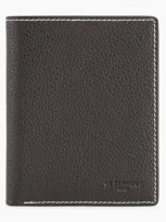 Le Tanneur Charles Pebbled Leather Card Holder In Brown