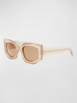 Celine Bold 3 Dots Acetate Butterfly Sunglasses In Shiny Orange Rov