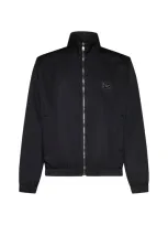 Dolce & Gabbana Brand Tag Zipped Jacket In Black