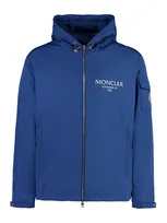 Moncler Granero Hooded Windbreaker In Blue