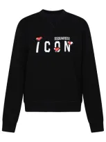 Dsquared2 Icon-print Cotton Sweatshirt In Black