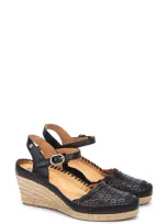 Pikolinos Vila Espadrille Wedge In Black