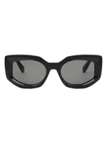 Celine Bold 3 Dots Acetate Butterfly Sunglasses In Shiny Black Smoke