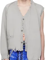 Doublet Gray 2way Sleeve Cardigan In Grey