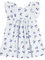 Bonpoint Baby Lulu Printed Cotton Dress In Sky Blue