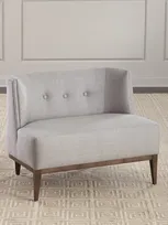 Interlude Home Chloe Chair In Faux Linen Pearl