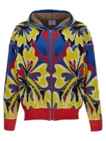 Bluemarble Knit Jaquard Hoodie In Multicolour