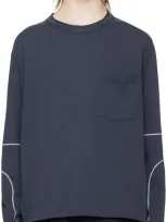 Sage Nation Navy Lock Long Sleeve T-shirt In Blau