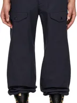 Engineered Garments Navy Drawstring Cargo Pants In Ct114 A - Dk.navy Co