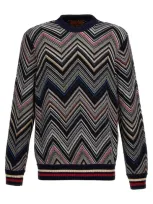 Missoni Zig Zag Sweater, Cardigans Multicolor In Multicolour