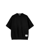 Jil Sander Logo-patch Short-sleeve Sweatshirt In Black