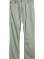 Ag Everett Slim Straight Leg Stretch Cotton & Linen Pants In Green Meadows