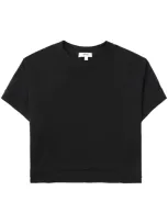 Agolde Cropped Cotton T-shirt In Black