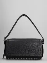 Alexander Wang Medium Flap Shoulder Bag In Black Leather