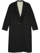 Alysi Pinstripe Coat In Grey