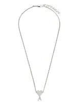 Ami Alexandre Mattiussi Ami De Coeur Clasp Necklace In Silver