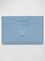 Amiri Men's Logo Leather Card Holder In Blue