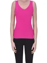 Anneclaire Viscose Tank-top In Fuxia