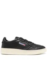 Autry Low-top Leather Sneakers In Black