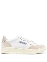 Autry 01 Low Wom Leat Suede In White