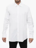 Bagutta Cotton Poplin Miami Shirt With Spread Collar In White