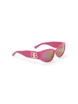 Balenciaga Bossy Round Glasses In Pink