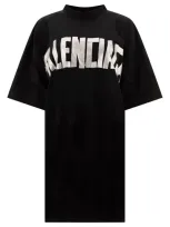 Balenciaga Double Front Faded Cotton Jersey T-shirt In Black