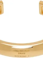 Balenciaga Gold Plated Cuff Bracelet In 0705 Gold