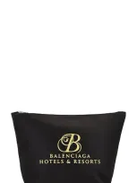 Balenciaga Hotel & Resort Pouch In Black & Gold