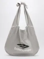 Balenciaga New Jersey Heather Hobo Bag In Grey